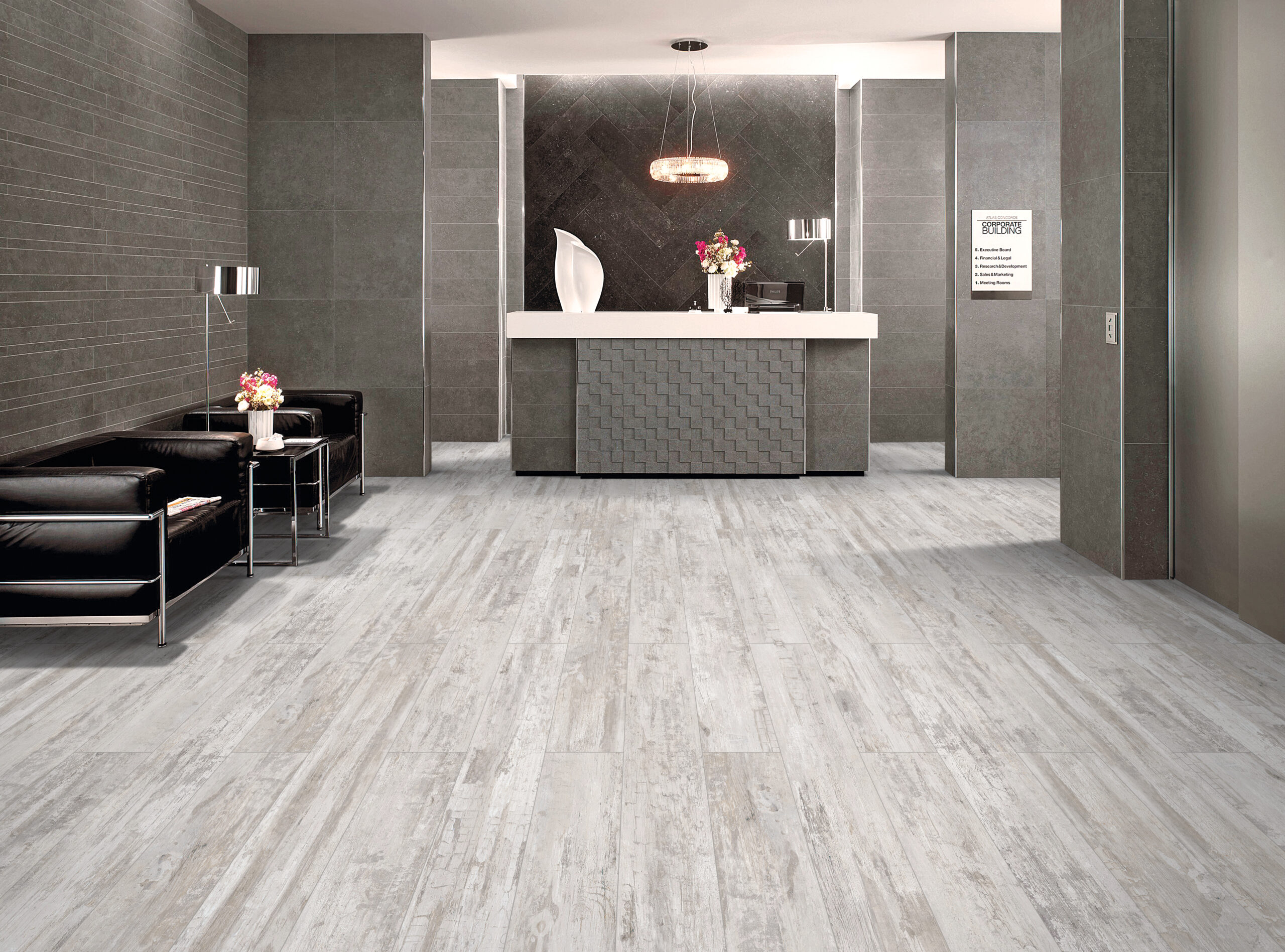 Keramische houtlook tegel AMAZON WHITE 20x120cm met matte afwerking in lichte houtstructuur met witte ondertoon tiles