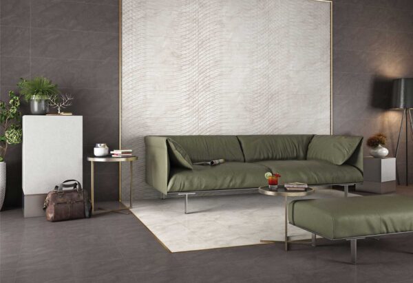 ARINA GREY (RAIN DROP) 30x90cm matte tegel in grijstinten met regendruppelmotief tiles