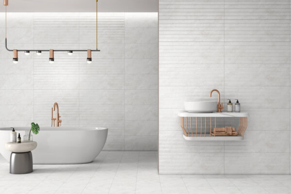 ARINA LINEA GREY 30x90cm matte tegel met subtiel lijnpatroon in aardse grijstint tiles