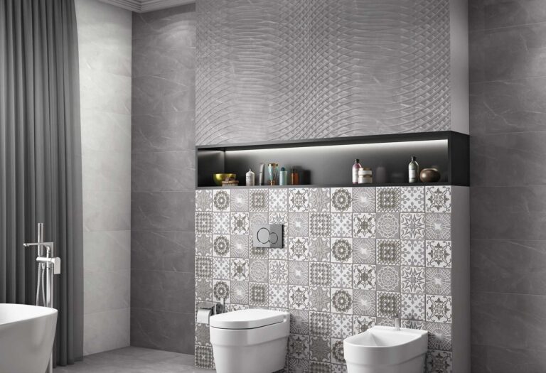 Rechthoekige Tegels ARMANI GREY 30x90cm matte tegel met stijlvolle grijze betonlook tiles