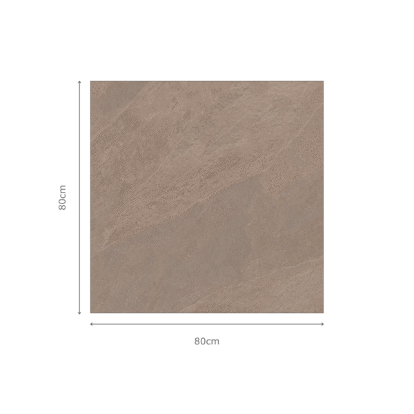 ARDESIA WALNUT bruine steenlook tegel 80x80cm met matte textuur – porseleinen tegel van Tegelplus voor warme Belgische interieurs