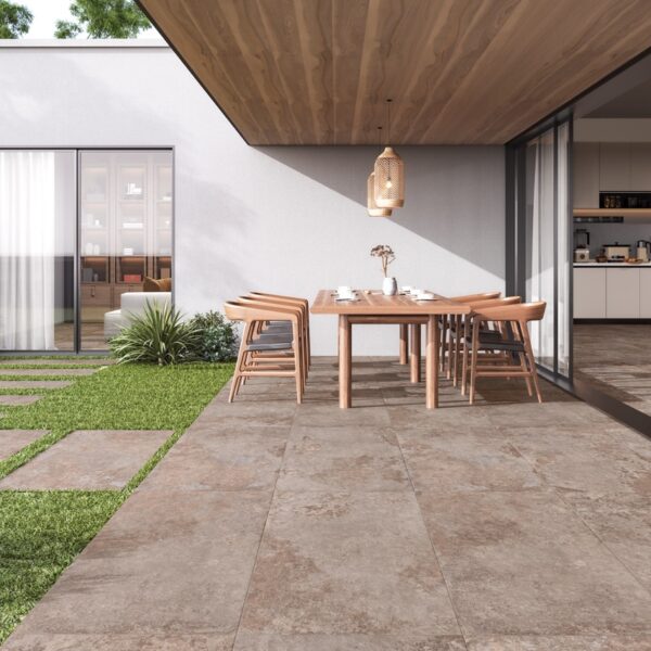 ARFINE CLAY 60x60cm brown stone-effect antislip porcelain tile – Tegelplus Belgium