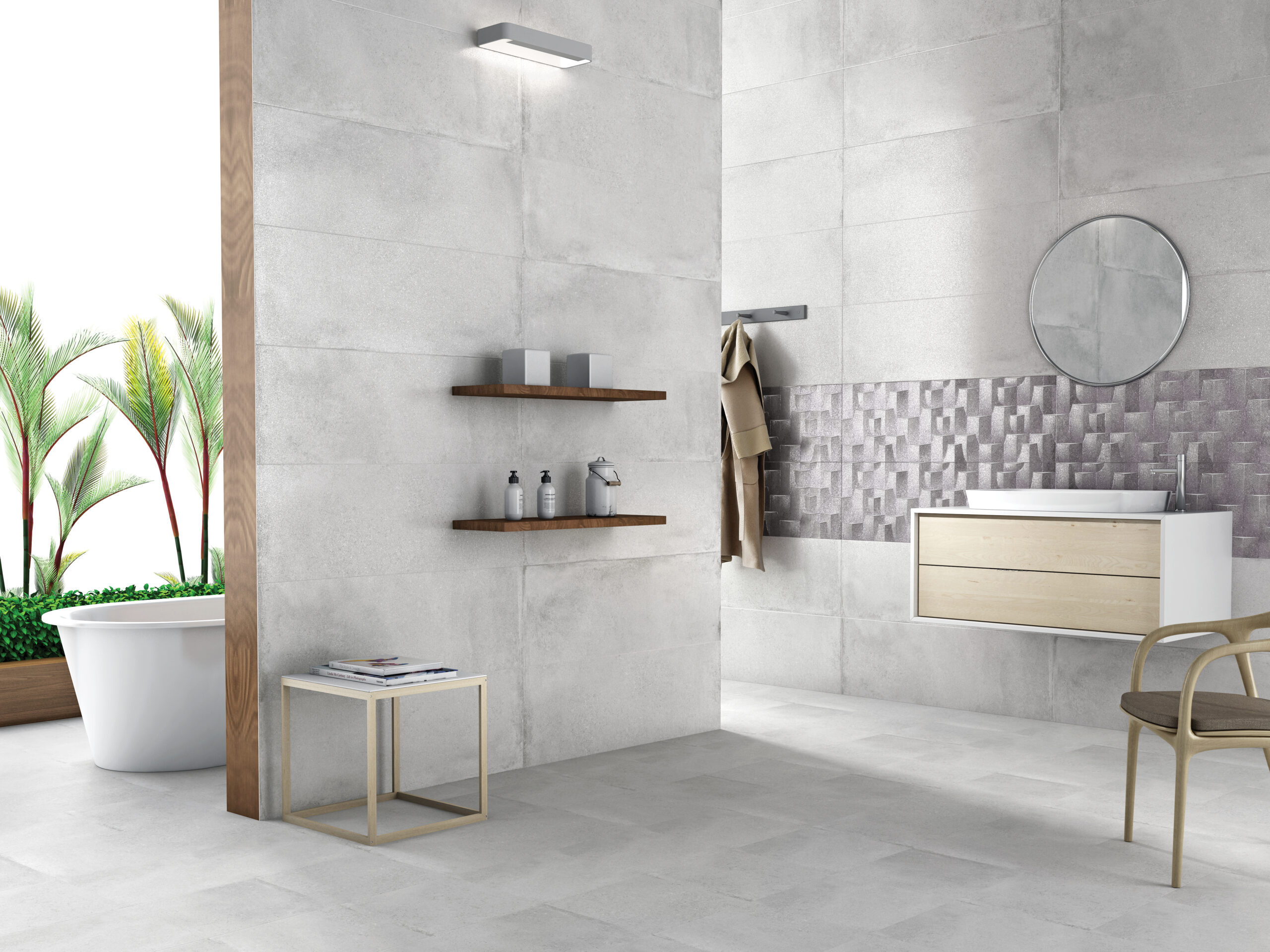 ATOMIC BIANCO (HM) 30x90cm matte tegel in wit met subtiele textuur tiles