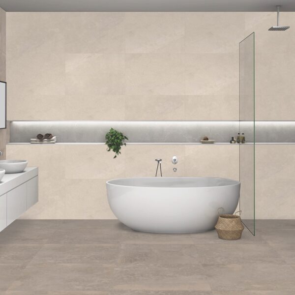BARBOSA CEMENTO grijze cementlook tegel 60x60cm met granula matte afwerking – porseleinen tegel van Tegelplus voor moderne Belgische interieurs