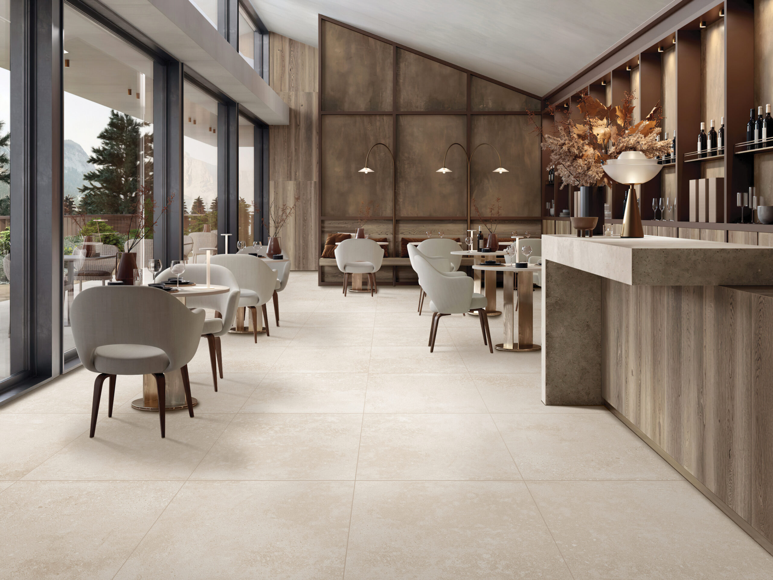 BARBOSA CREMA cementlook tegel 60x60cm met granula matte afwerking – porseleinen tegel van Tegelplus voor warme Belgische interieurs