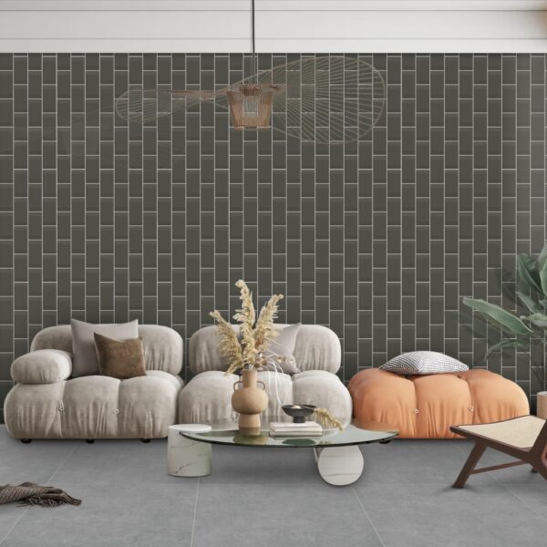 BEVEL GRASS GREEN 10x20cm glanzende tegel met afgeschuinde rand en frisse grasgroene kleur tiles