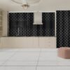 BEVEL BLACK 10x20cm matte zwarte wandtegel met afgeschuinde randen tiles