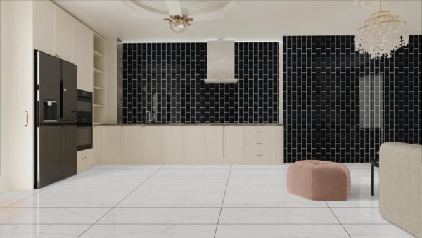 BEVEL BLACK 10x20cm matte zwarte wandtegel met afgeschuinde randen tiles