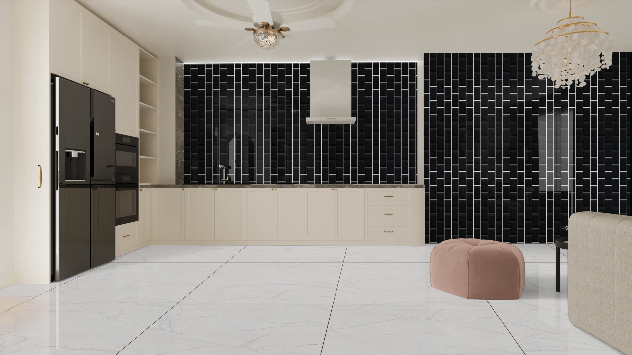 BEVEL BLACK 10x20cm matte zwarte wandtegel met afgeschuinde randen tiles
