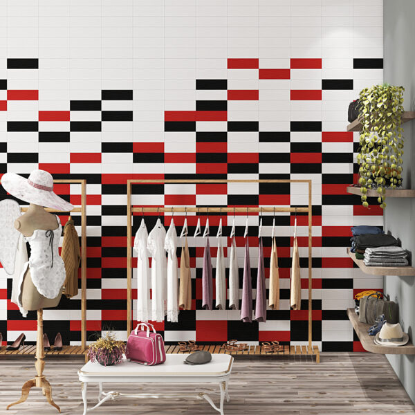 FLAT BLOOD RED 7.5x30cm glanzende tegel met diepe rode kleur en moderne afwerking tiles