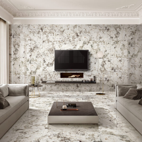 Keramische tegel BONITO BIANCO 60x120cm met glanzende witte afwerking tiles