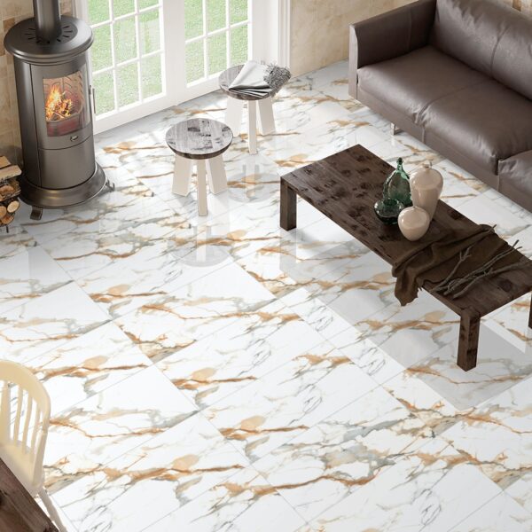 Keramische tegel BOTEGA GOLD 60x120cm met glanzende gouden afwerking tiles
