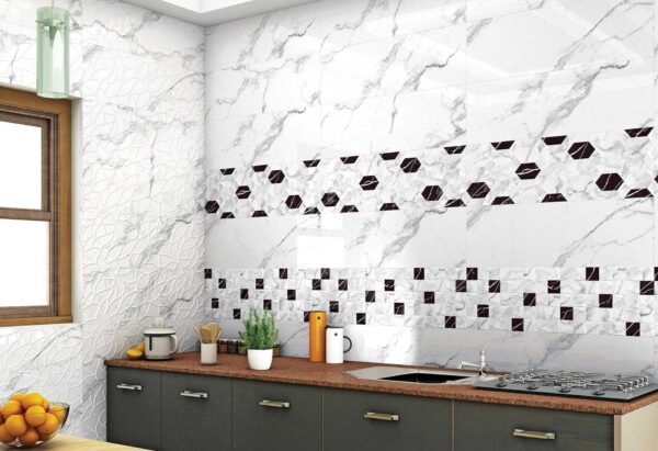 CARRARA BIANCO 30x90cm tegel met marmerlook in witte tint tiles