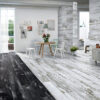 Keramische houtlook tegel CARBON WHITE 20x120cm met matte afwerking in frisse witte houtstructuur tiles