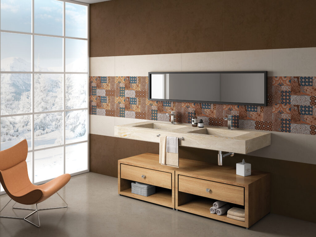 Belgische badkamer CARLOS CREMA-C 30x60cm matte tegel met zachte crèmekleurige uitstraling tiles