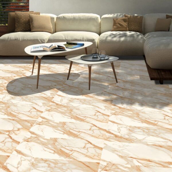 CALACATA MEXICO 60x120cm glanzende tegel met witte marmerlook en opvallende gouden aders tiles