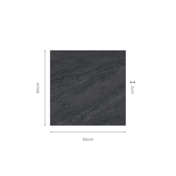 COUNTY ANTHRACITE zwarte steenlook porseleinen buitentegel met antislip afwerking, verkrijgbaar in 60x60, 60x90 en 80x80 cm – Tegelplus – tegels voor Belgische terrassen en tuinen
