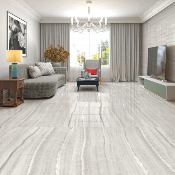CRYSTAL GREY marmerlook tegel 60x120 cm met glanzend oppervlak