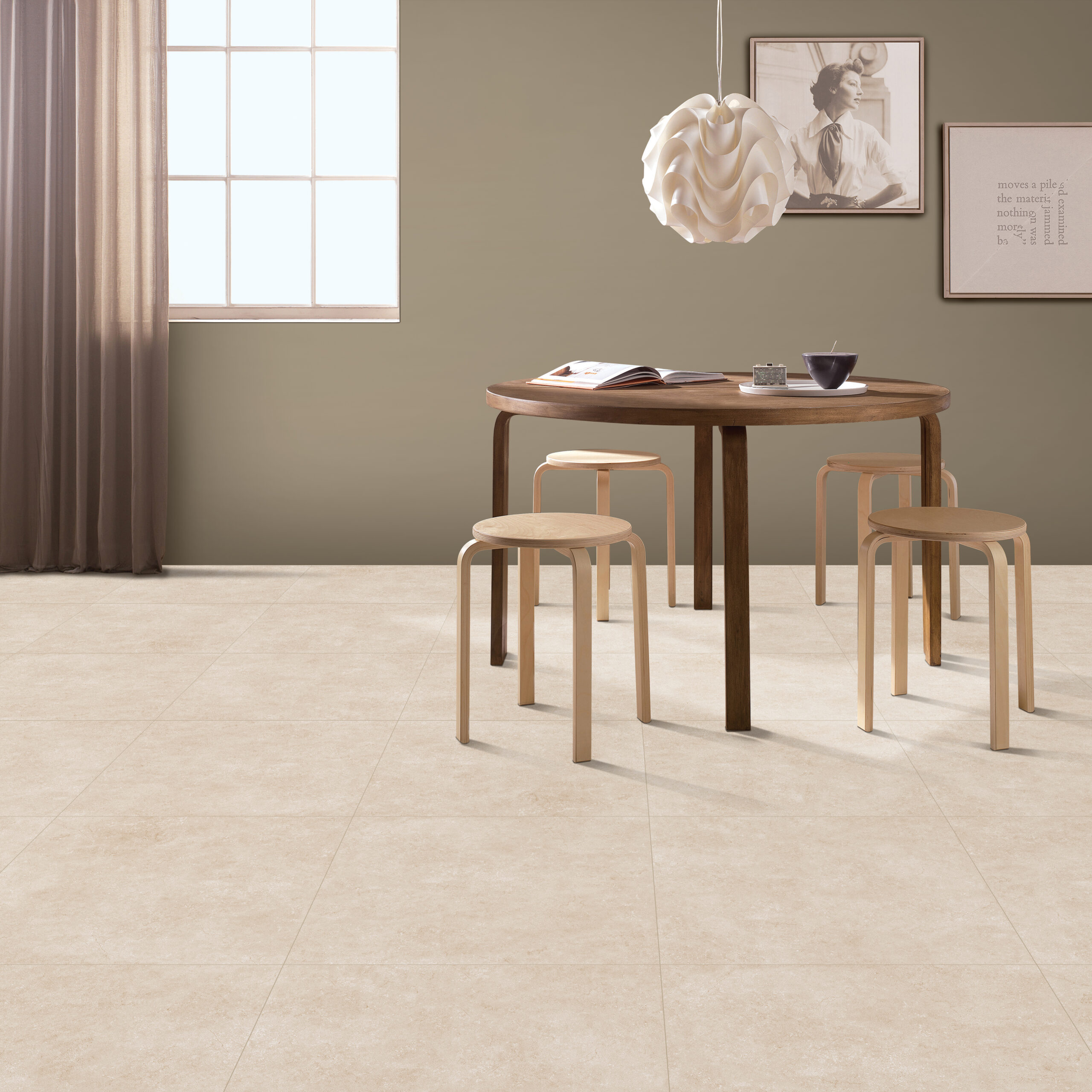 ENVERSTONE NATURE beige natuursteenlook tegel 60x60cm met granula matte afwerking – porseleinen tegel van Tegelplus voor stijlvolle Belgische vloeren en wanden