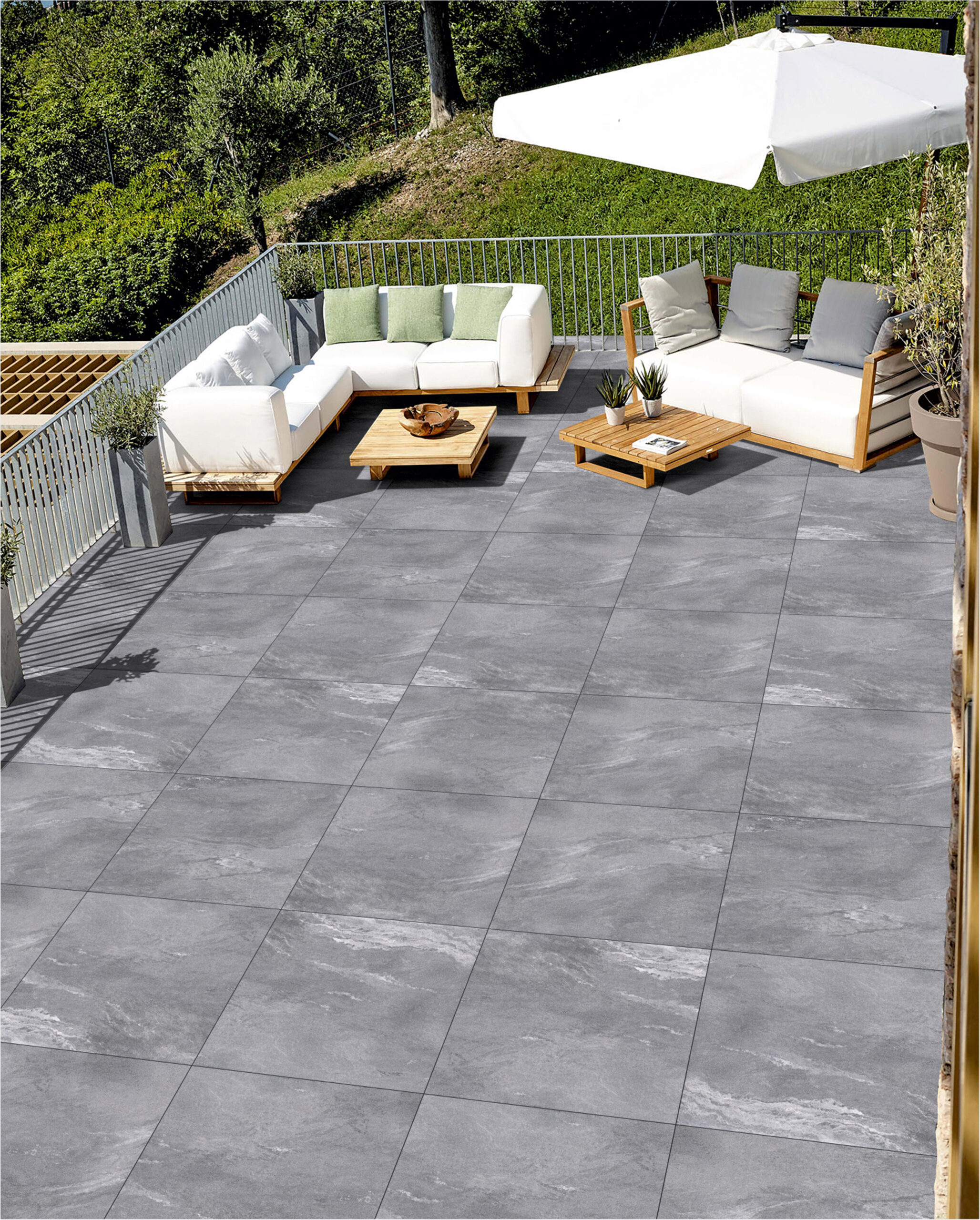 EARTHSTONE GREY grijze steenlook tegels – 80x80cm mat, 60x60x2cm en 80x80x2cm antislip – porseleinen tegels van Tegelplus voor binnen en buiten in België