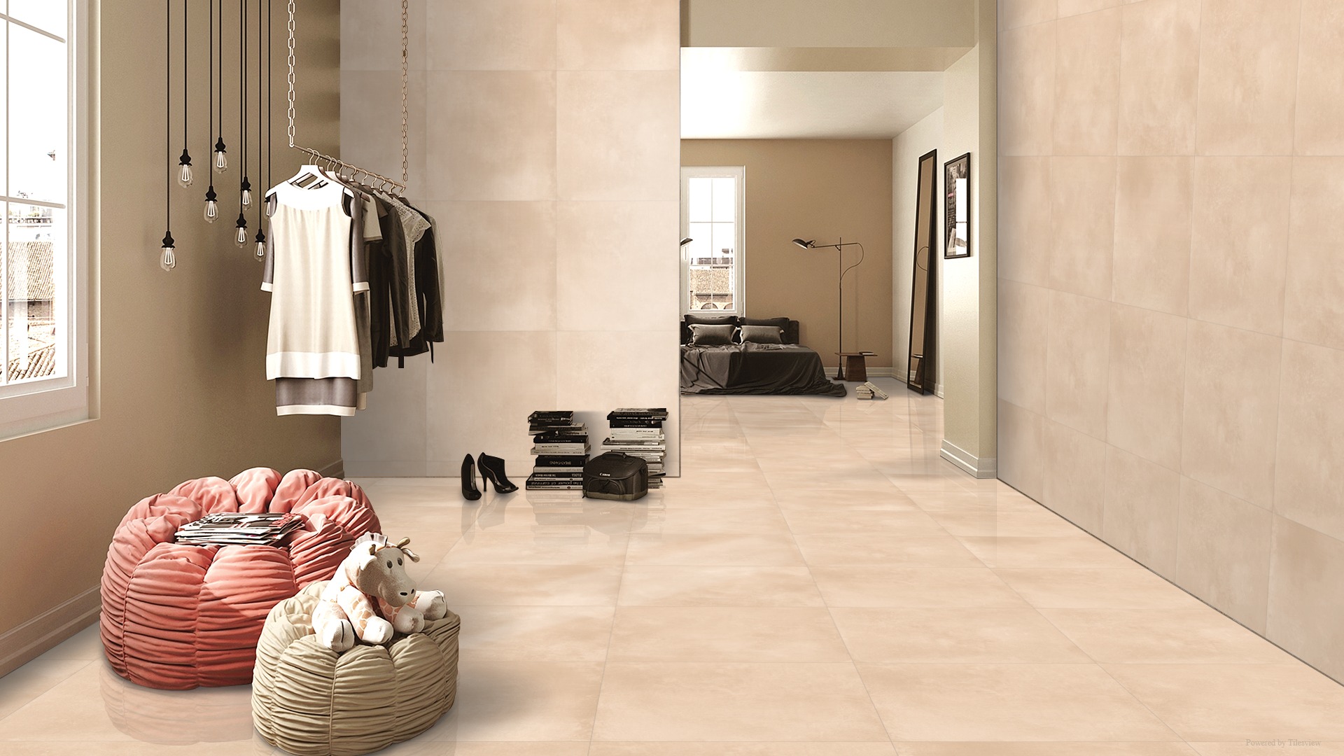 Keramische tegel ESMA CREMA 60x60cm met matte afwerking in zachte crèmekleur tiles