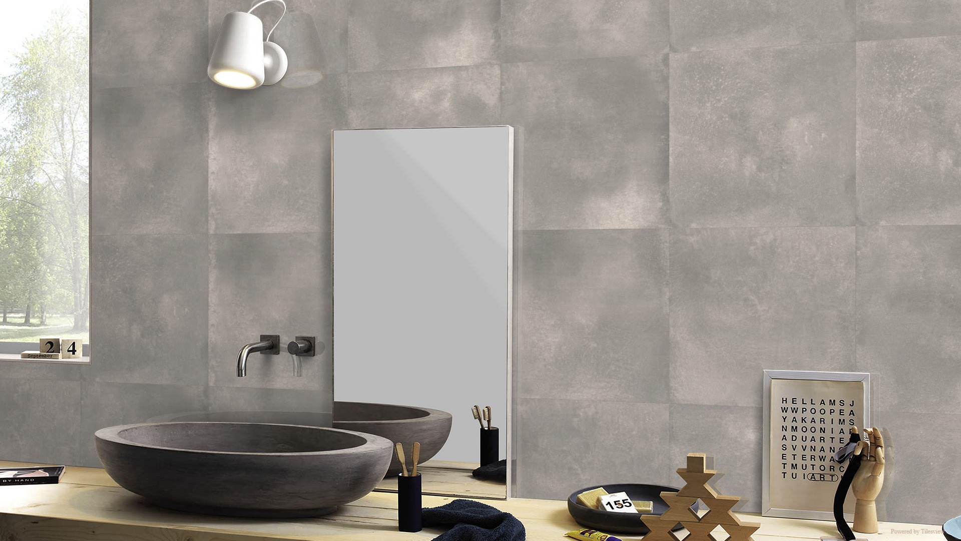 ESMA GREY cementlook tegel 80x80cm met matte textuur – porseleinen tegel van Tegelplus voor moderne Belgische vloeren