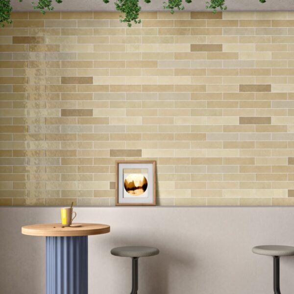 FES DE LATTE beige metro tegel 7.5x30cm met glanzende afwerking – keramische wandtegel van Tegelplus voor keuken en badkamer in België
