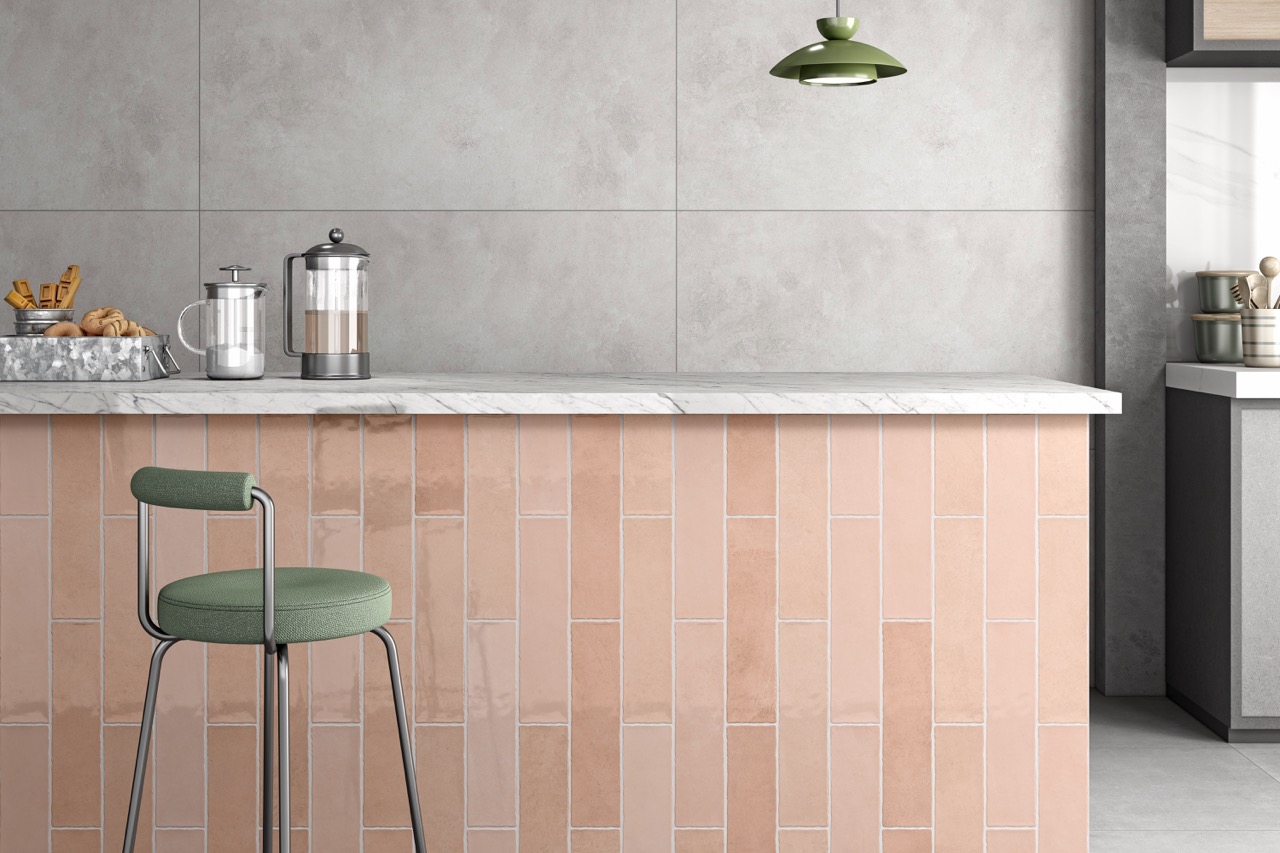 FES DE ROSE roze metro tegel 7.5x30cm met glanzende afwerking – keramische wandtegel van Tegelplus voor keuken of badkamer in België