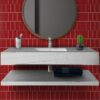 FLAT BLOOD RED 10x20cm glanzende rode wandtegel met diepe, intense kleur tiles