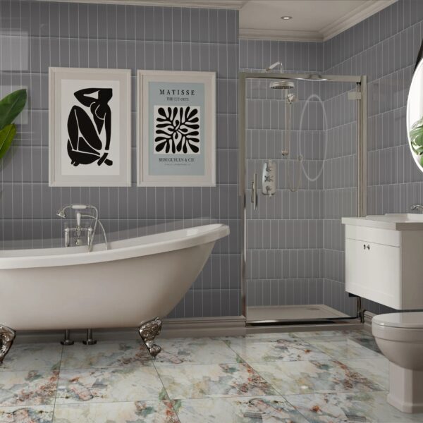 FLAT SMOKE GREY 7.5x30cm glanzende tegel met elegante grijstint en moderne uitstraling tiles
