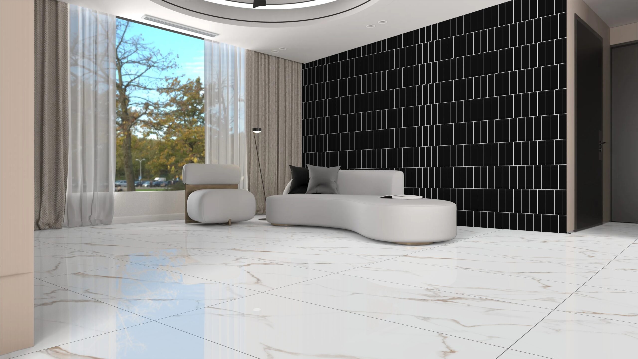 FLAT Z - BLACK 7.5x30cm glanzende tegel met diepzwarte kleur en moderne uitstraling tiles