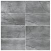 FOSSIL ANTHRACITE 60x120 cm porseleinen zwarte steenlook tegel met carving oppervlak – Tegelplus België