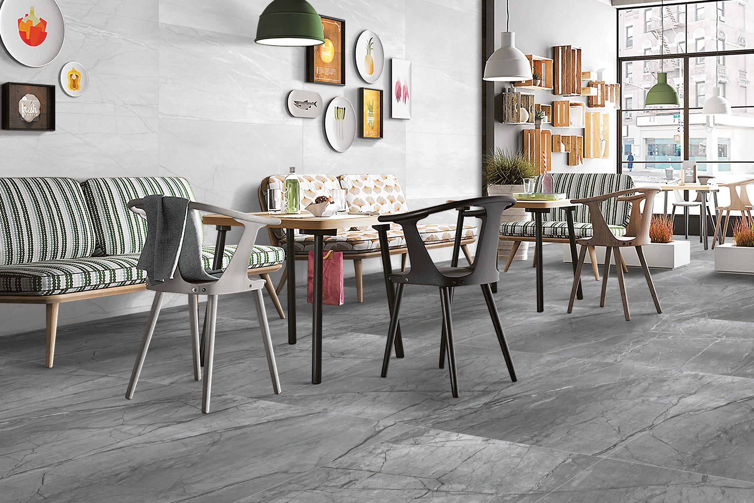 FOSSIL ANTHRACITE 60x120 cm porseleinen zwarte steenlook tegel met carving oppervlak – Tegelplus België