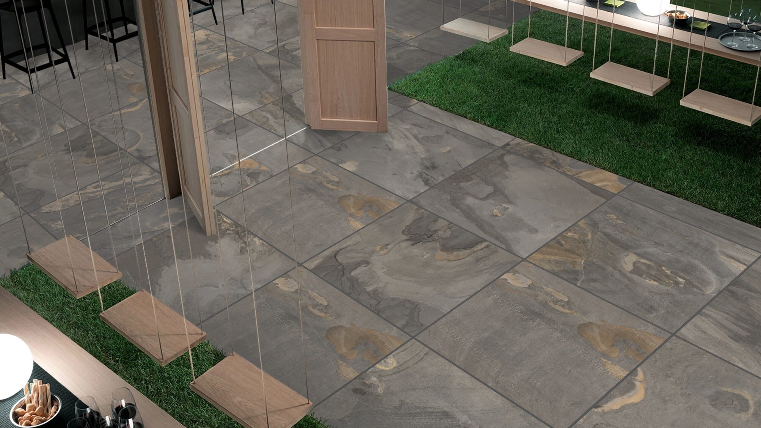 GREY SLATE Stone tiles60x60x2cm