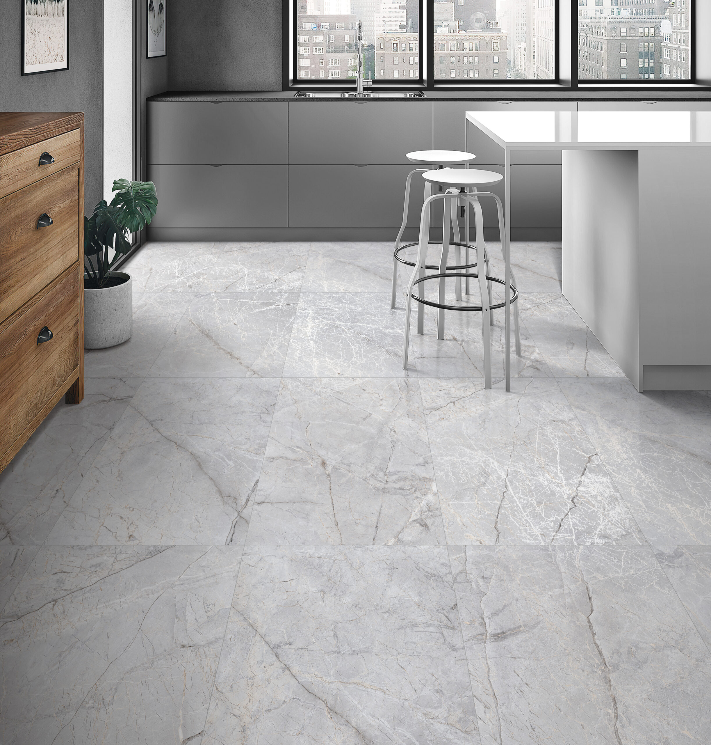 HARMONY BIANCO 60x120 cm grijze marmerlook porseleinen tegel met carving structuur – moderne vloertegel bij Tegelplus België