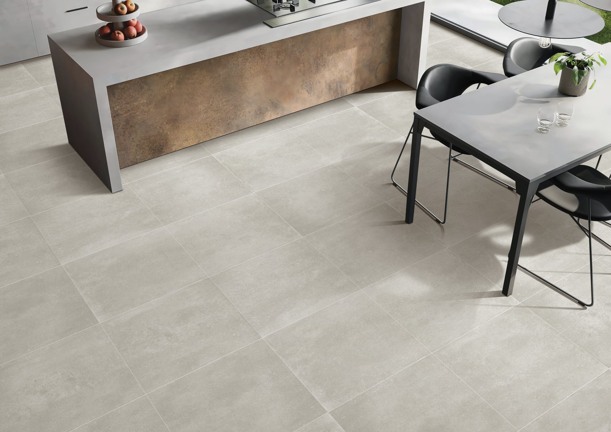 SIERRA BIANCO lichtgrijze cementlook tegel 60x60cm met granula matte afwerking – porseleinen tegel van Tegelplus voor moderne Belgische interieurs
