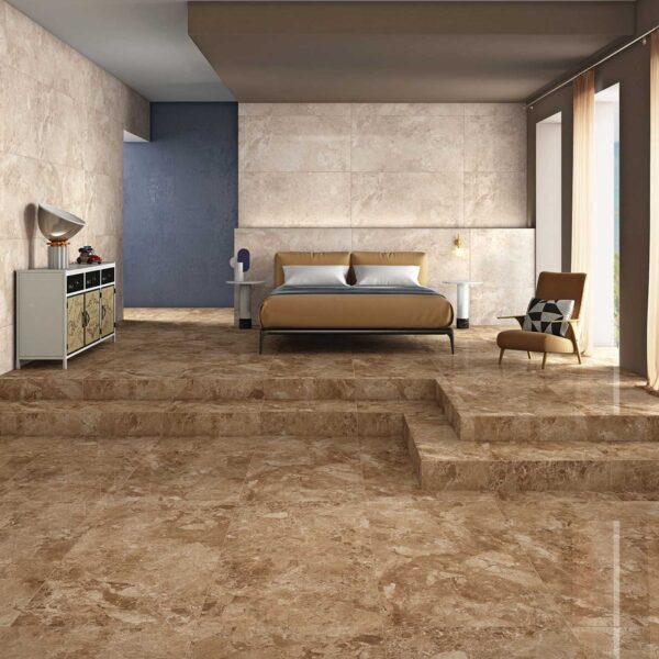 INCREDIC CREMA cream marble porcelain tiles 60x60cm and 60x120cm glossy surface – Tegelplus Belgium