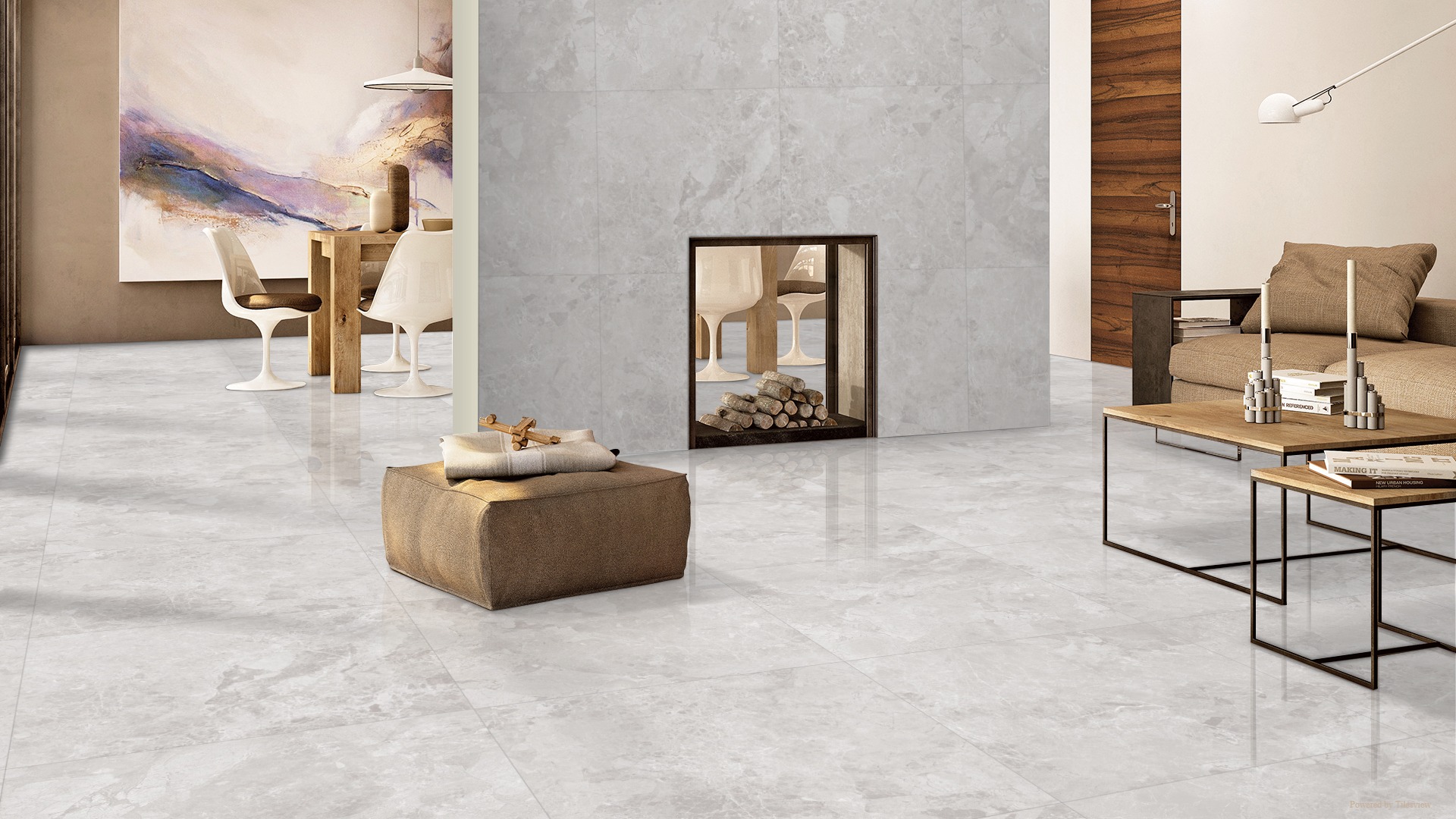 INCREDIC SILVER white marble tiles 60x60cm and 60x120cm glossy finish – Porcelain tiles by Tegelplus Belgium