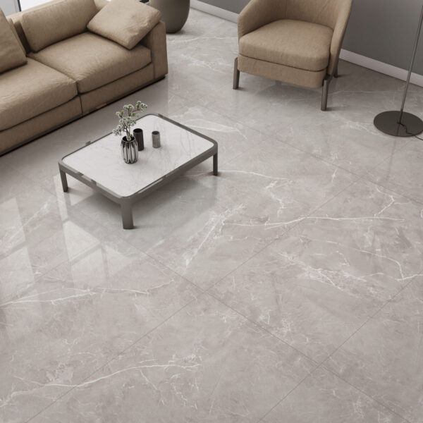 JORDAN PEARL INFINITY glanzende grijze marmerlook tegel 60x120 cm