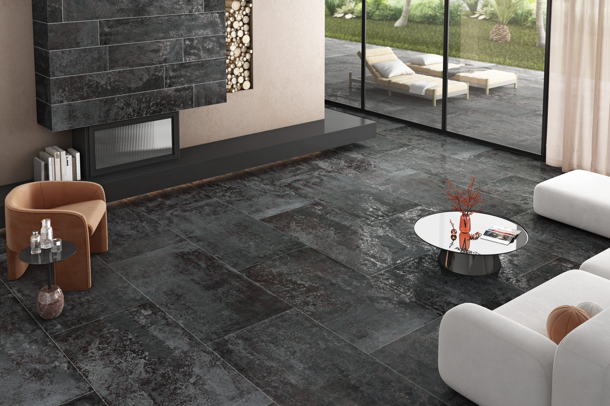 KRETOS STEEL Grey Metallic Tiles 60x120cm