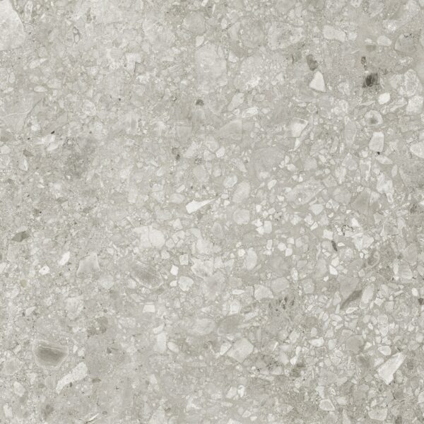 TERRAZO SMOKE – Grijze terrazzo porseleinen tegel 60x60x2 cm met antislip oppervlak – buitengebruik – Tegelplus België