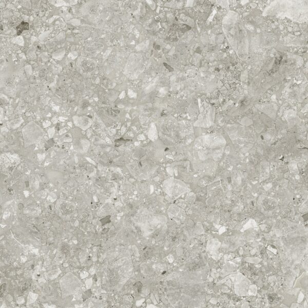 TERRAZO SMOKE – Grijze terrazzo porseleinen tegel 60x60x2 cm met antislip oppervlak – buitengebruik – Tegelplus België