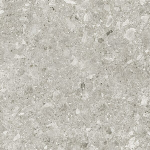 TERRAZO SMOKE – Grijze terrazzo porseleinen tegel 60x60x2 cm met antislip oppervlak – buitengebruik – Tegelplus België