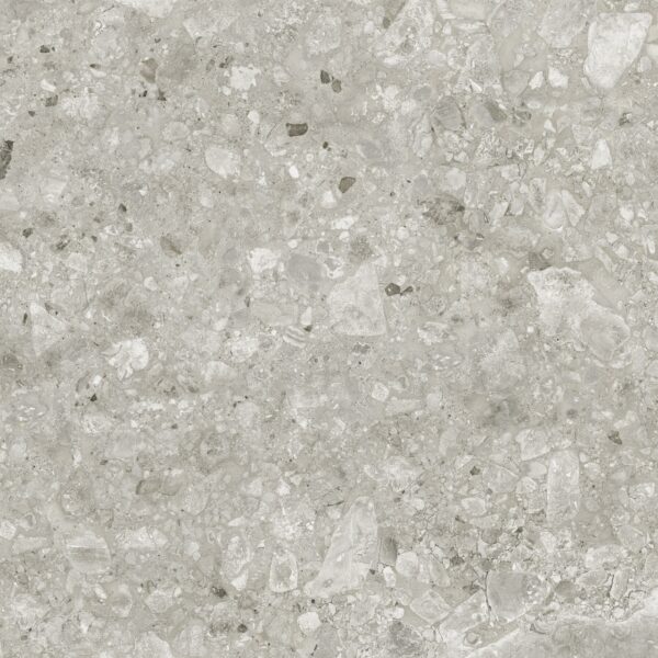 TERRAZO SMOKE – Grijze terrazzo porseleinen tegel 60x60x2 cm met antislip oppervlak – buitengebruik – Tegelplus België