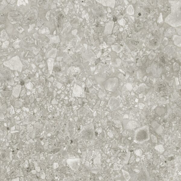 TERRAZO SMOKE – Grijze terrazzo porseleinen tegel 60x60x2 cm met antislip oppervlak – buitengebruik – Tegelplus België