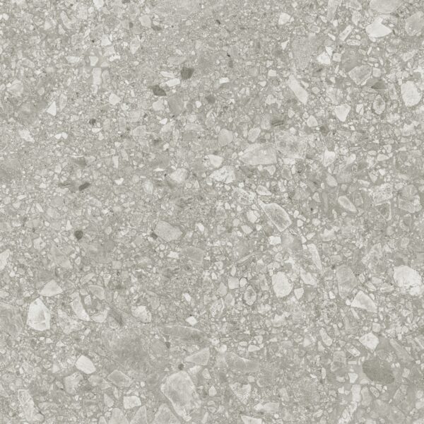Grijze terrazzo tegel 60x60x2 cm met antislip oppervlak – porseleinen buitenvloer – Tegelplus België
