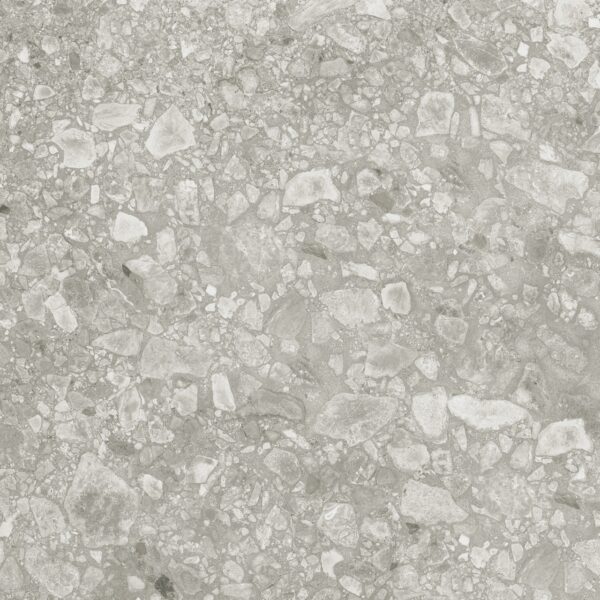 Grijze terrazzo tegel 60x60x2 cm met antislip oppervlak – porseleinen buitenvloer – Tegelplus België