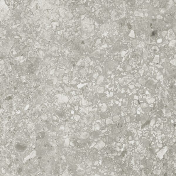 Grijze terrazzo tegel 60x60x2 cm met antislip oppervlak – porseleinen buitenvloer – Tegelplus België