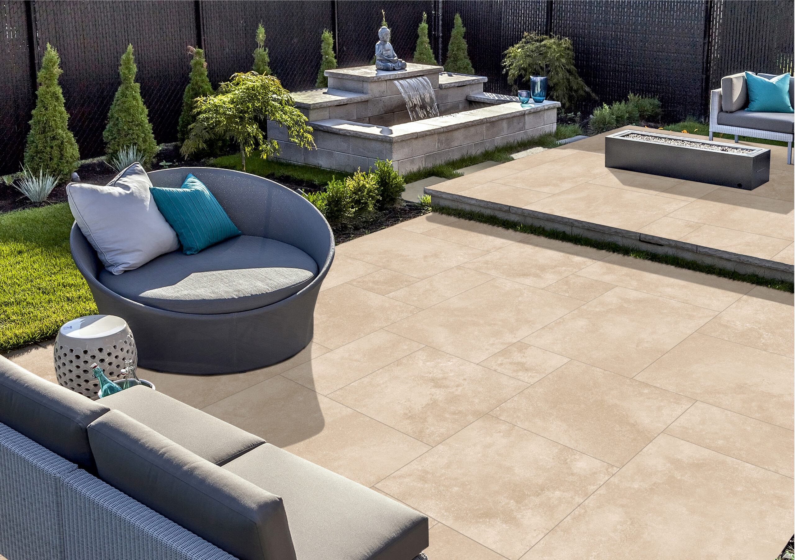 Beige kalksteenlook porseleinen tegel 60x60 cm – antislip oppervlak voor buiten – Tegelplus België