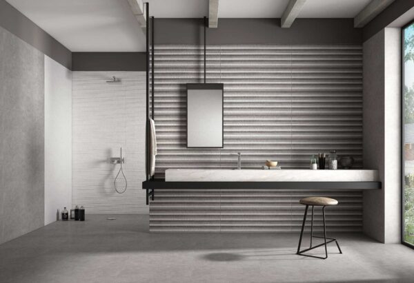 LOYAL BIANCO (RAIN DROP) 30x90cm matte tegel met witte kleur en subtiel druppelpatroon tiles